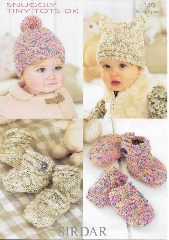 MITTS BOOTIES DK Knitting Pattern -124 BLANKET BABY 6-18 mths JACKET HAT