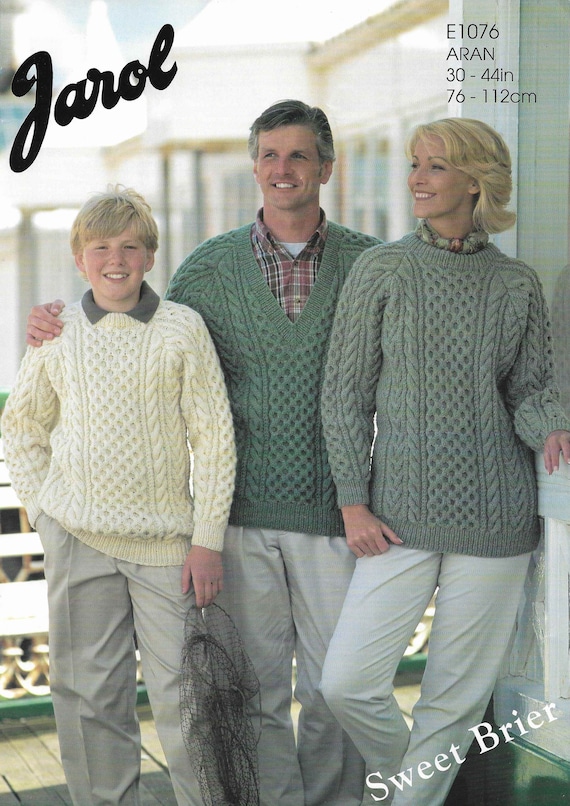 Aran knitting patterns clearance uk