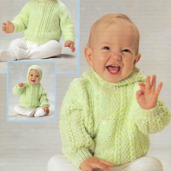 Coat Hooded Jacket Jumper Hoodie Sweater Knitting Pattern 16 - 22 DK Baby Knitting Pattern PDF Instant Download