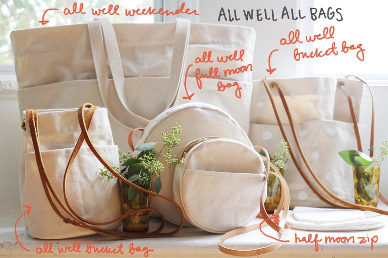 All Well Classic Bags Bundle All Well Bucket Bag, All Well Weekender, All Well Full Moon Bag, Half Moon Zip image 2