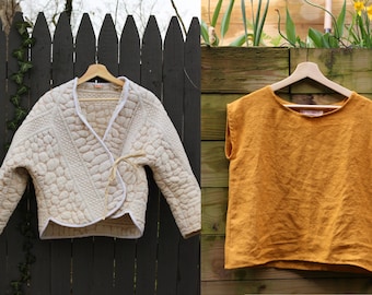 Box Top + Cardigan Coat Sewing Pattern Bundle -- All Well Workshop