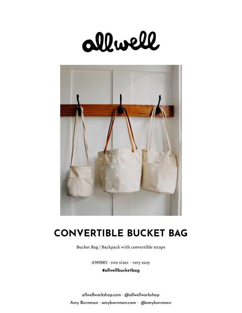 All Well Bucket Bag Sewing Pattern Etsy UK