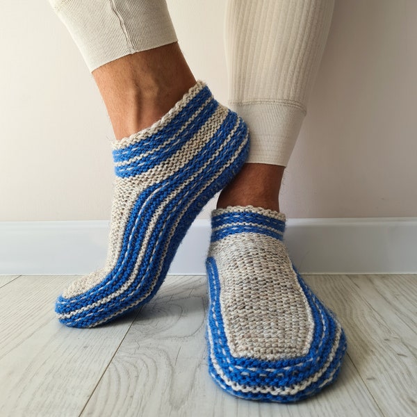 All Colors/ Hand knit Wool Slippers Men's/Women's/ Warm Socks with Double Sole/Home boots /Custom Sizes/The Best gift for him/ her