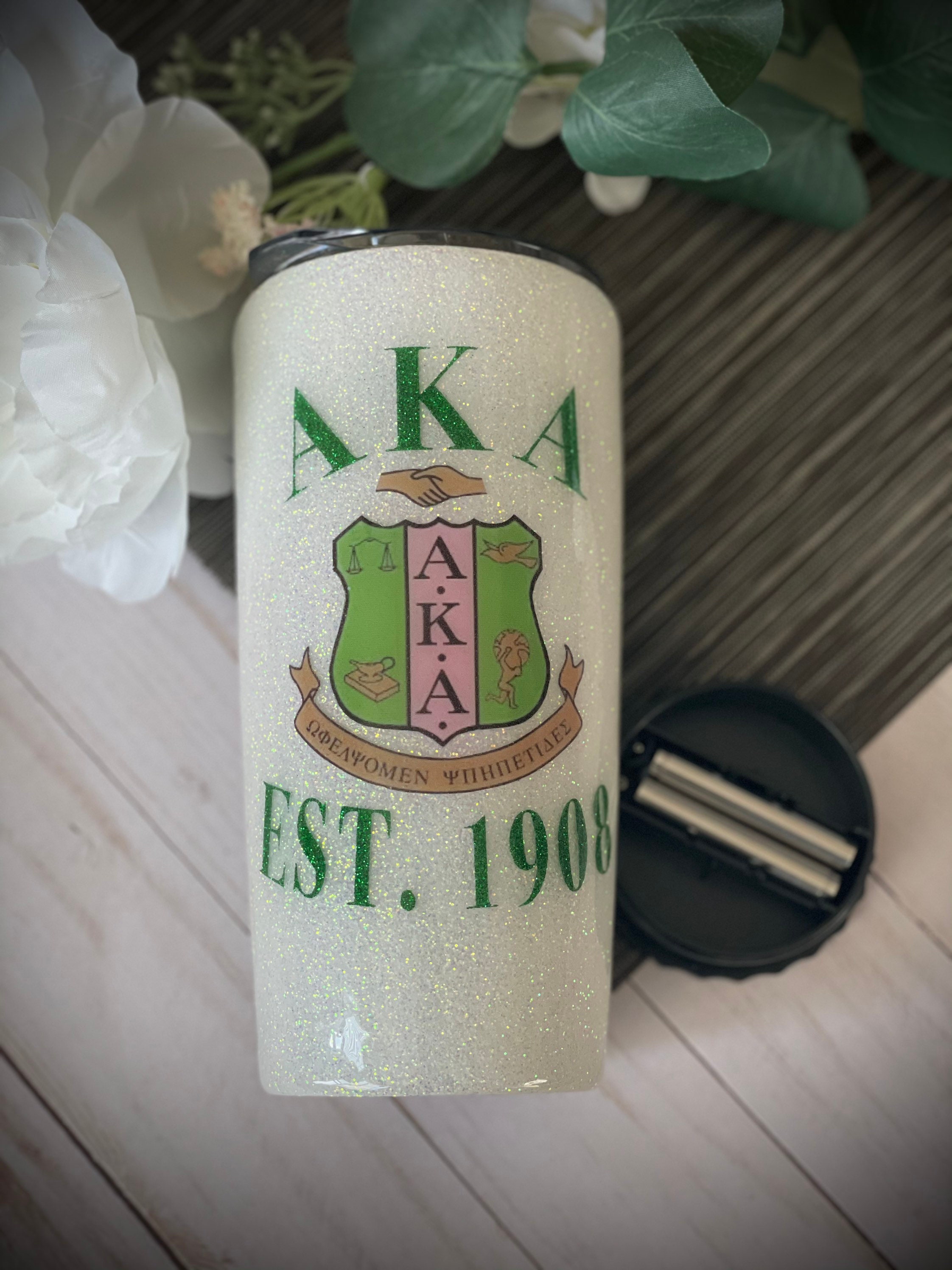 AKA Sorority Glitter Tumbler: Custom Paraphernalia Gift - Etsy