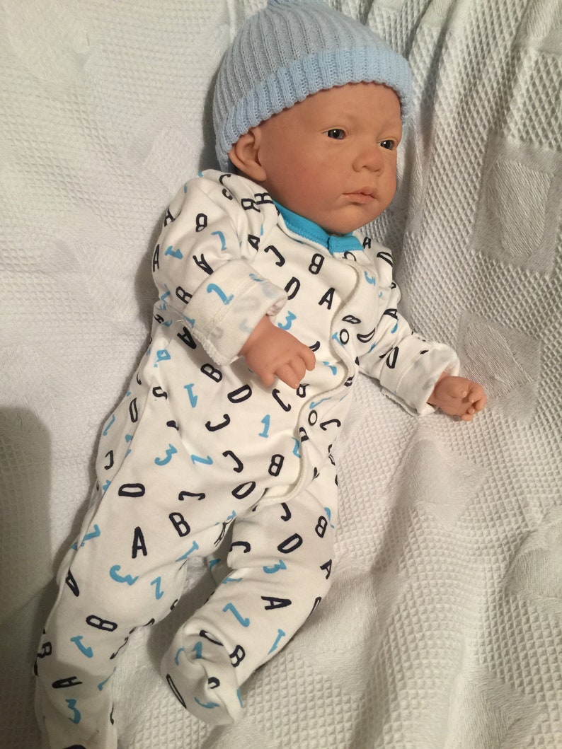 Free Shipping CUTE Blue Eyed Boy BJLS Realistic Childs 1st Reborn Baby Doll Girls Special Birthday Xmas Gift Uk Artist Saxon Reborns