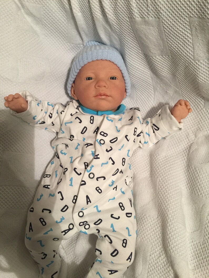 Free Shipping CUTE Blue Eyed Boy BJLS Realistic Childs 1st Reborn Baby Doll Girls Special Birthday Xmas Gift Uk Artist Saxon Reborns