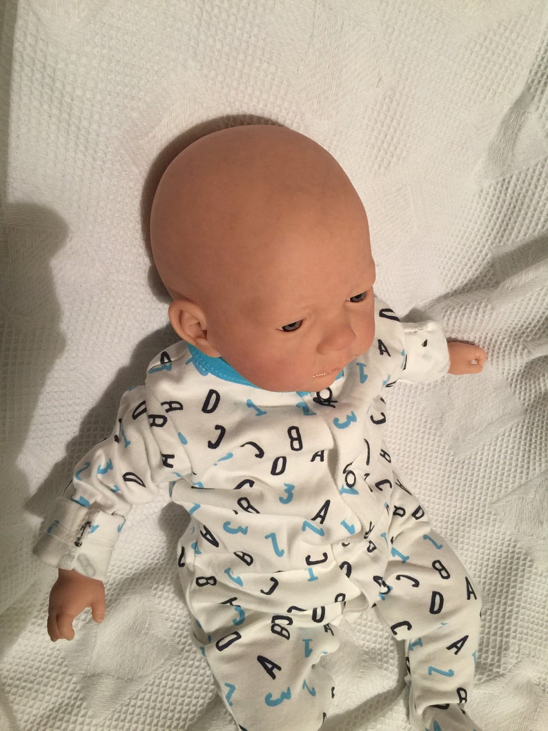 Free Shipping CUTE Blue Eyed Boy BJLS Realistic Childs 1st Reborn Baby Doll Girls Special Birthday Xmas Gift Uk Artist Saxon Reborns
