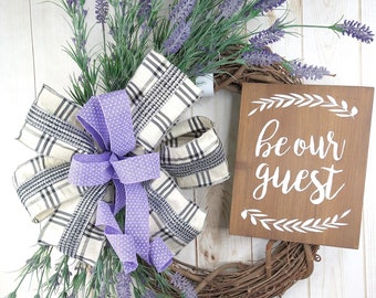 Everyday Lavender wreath, purple grapevine wreath for front door or porch, Guest bedroom decor, Wedding gifts, Purple decor, Everyday floral