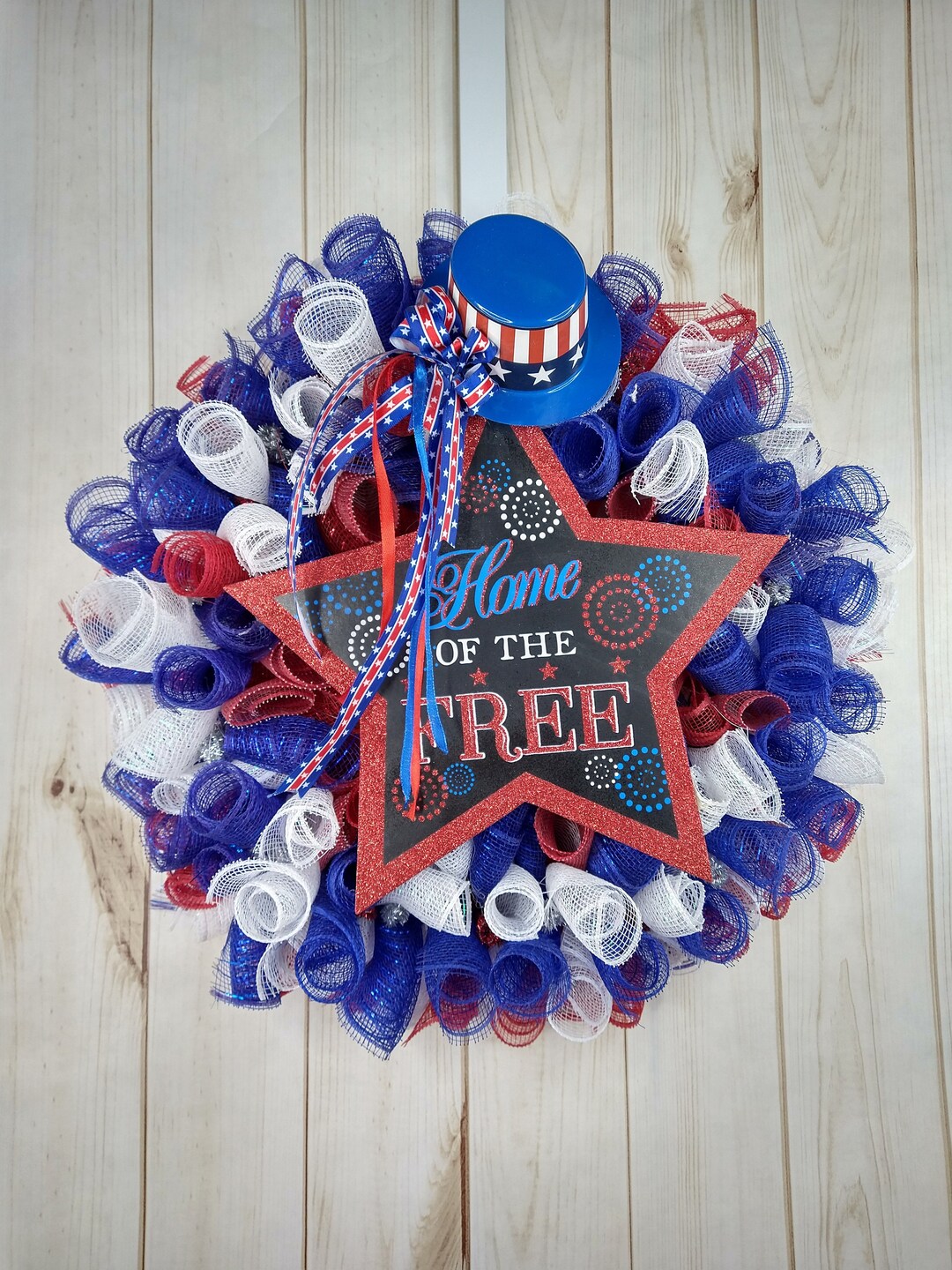 Patriotic Wreath 4th of July for Front Door, Fourth of July ...