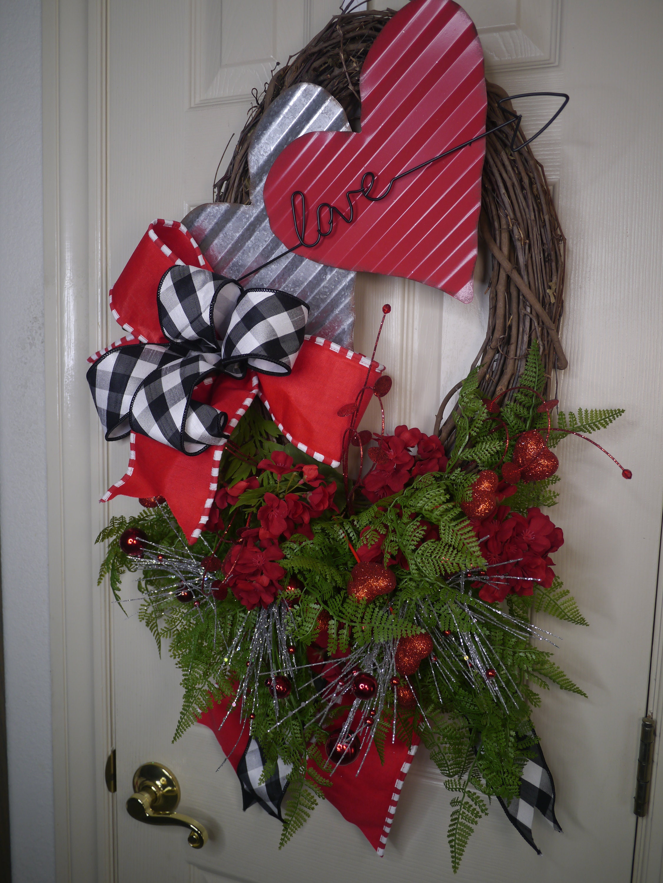 Valentine's Day Wreath for front door Valentine Gift Red | Etsy