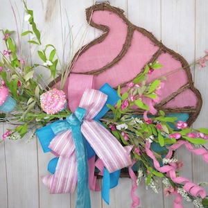 Baby shower decor Happy birthday wreath front door, Party decor, Celebration Wreath, cupcake wreath, Birthday cupcake wreath twig door porch