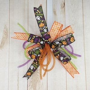 Halloween Wreath Bow: Spooky Orange & Black, Lantern Decor