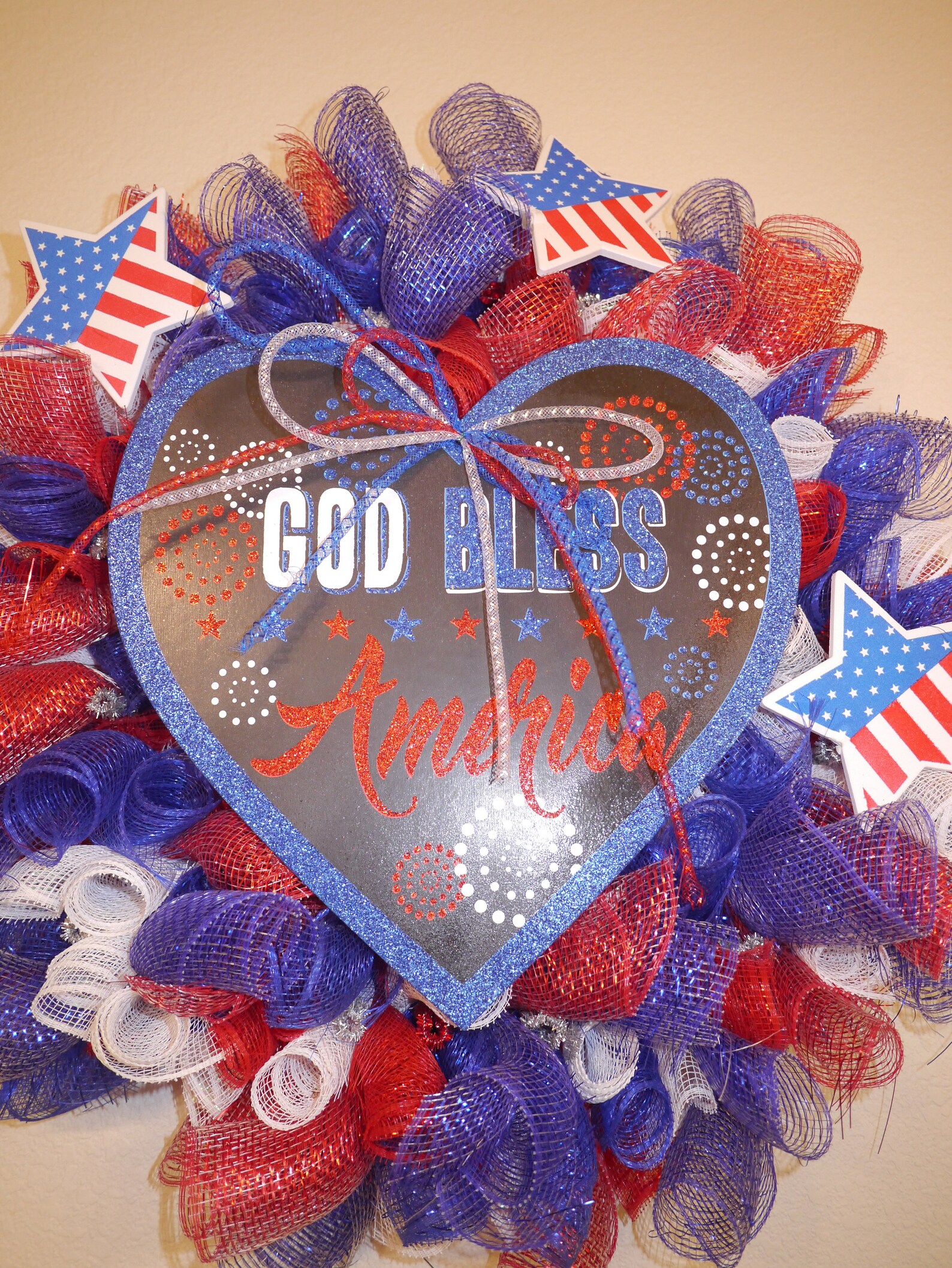 Patriotic Wreath Fourth of July Independence Day Memorial Etsy