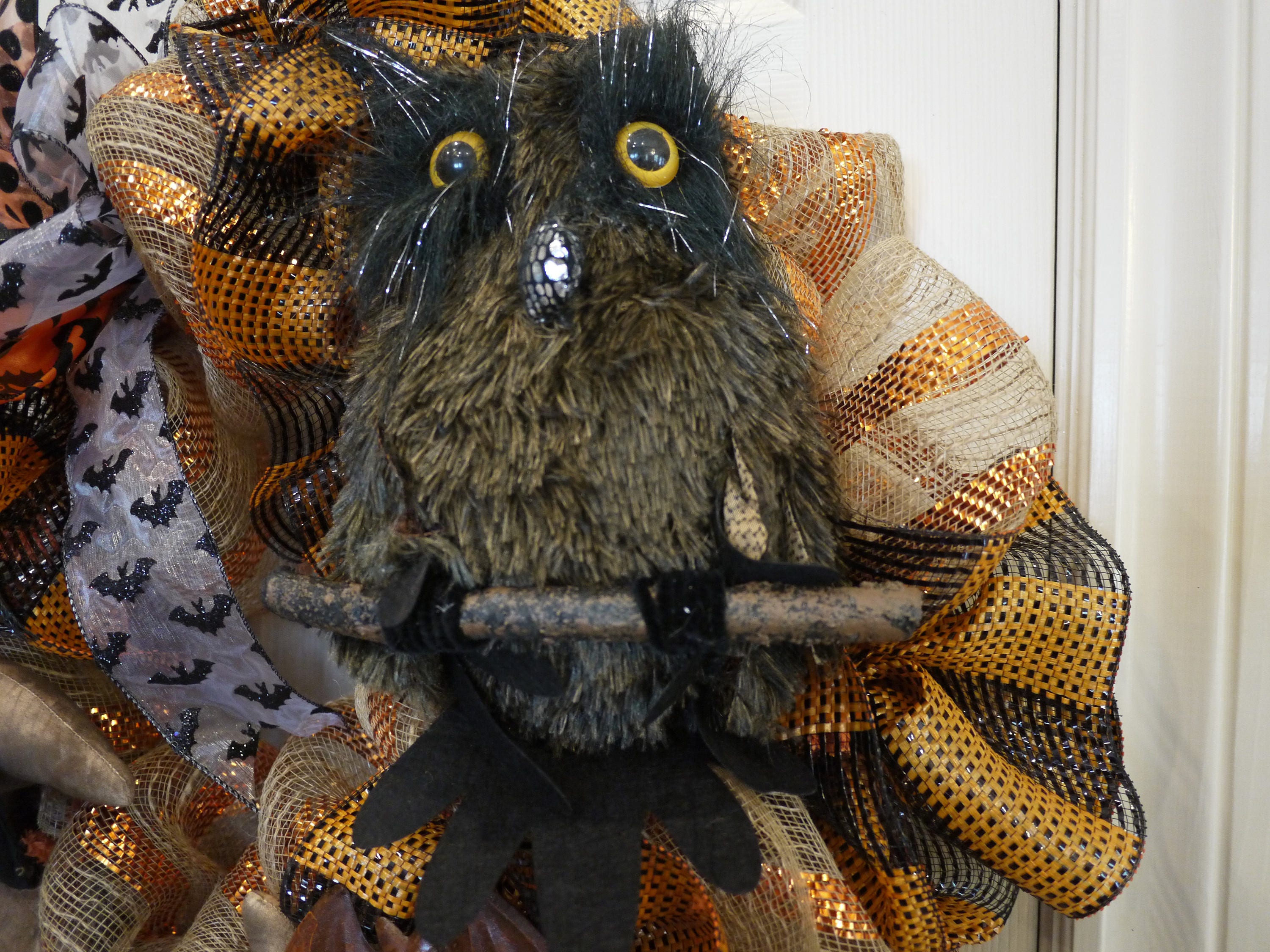 Halloween Bat Owl Halloween Wreath Owl Wreath Spooky Etsy