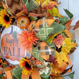 Sunflower Pumpkin Fall Wreath: Orange Harvest Decor image 8