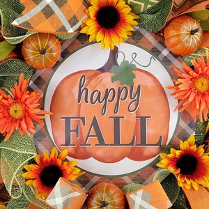 Sunflower Pumpkin Fall Wreath: Orange Harvest Decor image 2