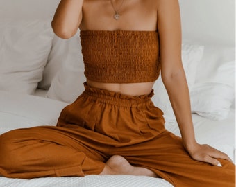 Linen Pants - Rust