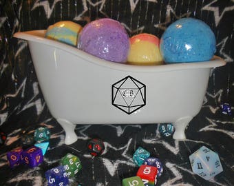 Critical Role Bath Bombs: Full Set Of 7 Character Inspired Bath Bombs With Full Set of Polyhedral Dice Inside