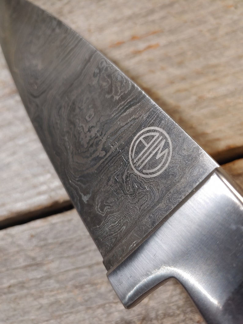 8 Bone Chef Knife Twist Pattern Damascus steel image 2