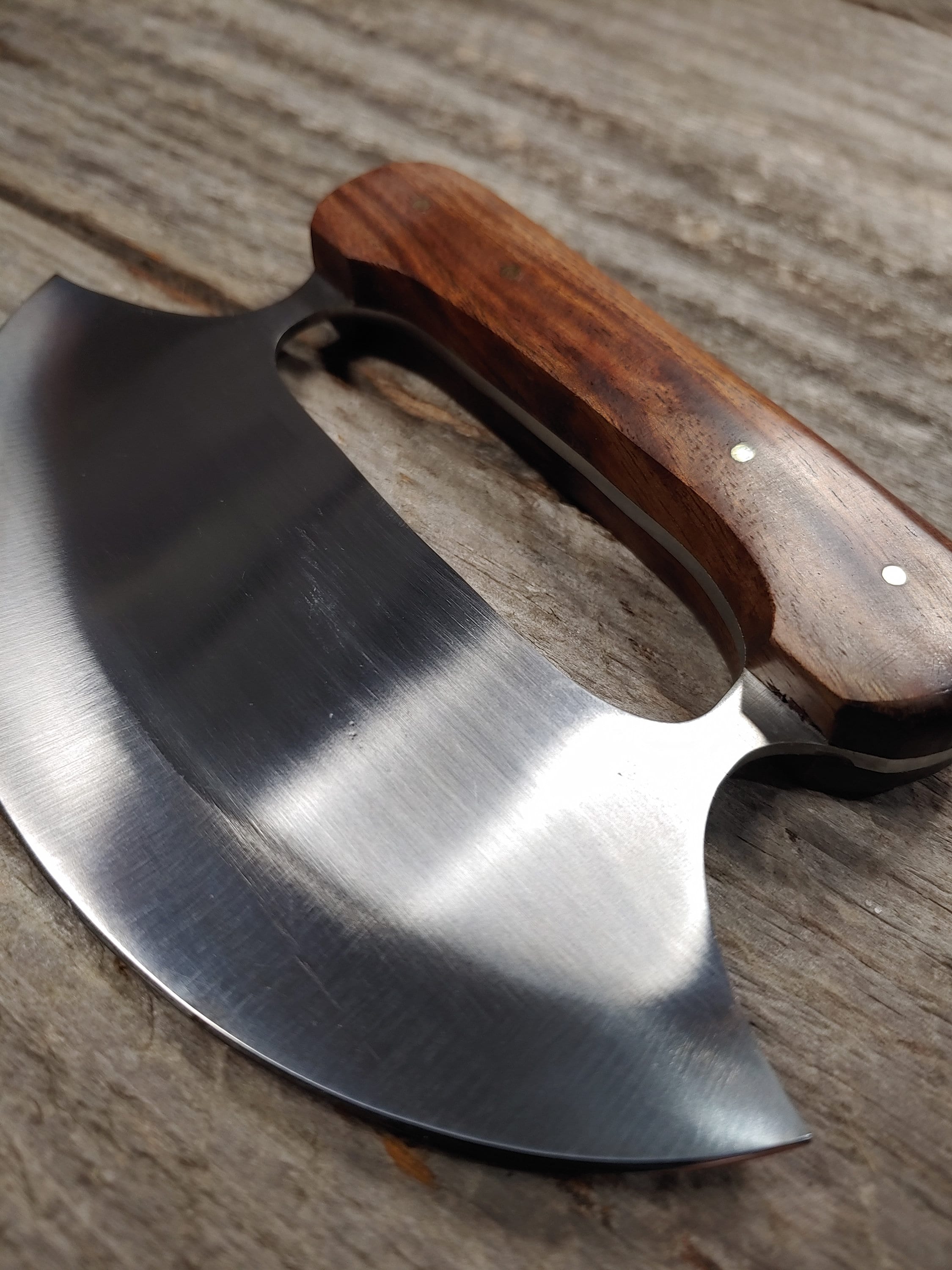 Ulu Knife; Rosewood Handle