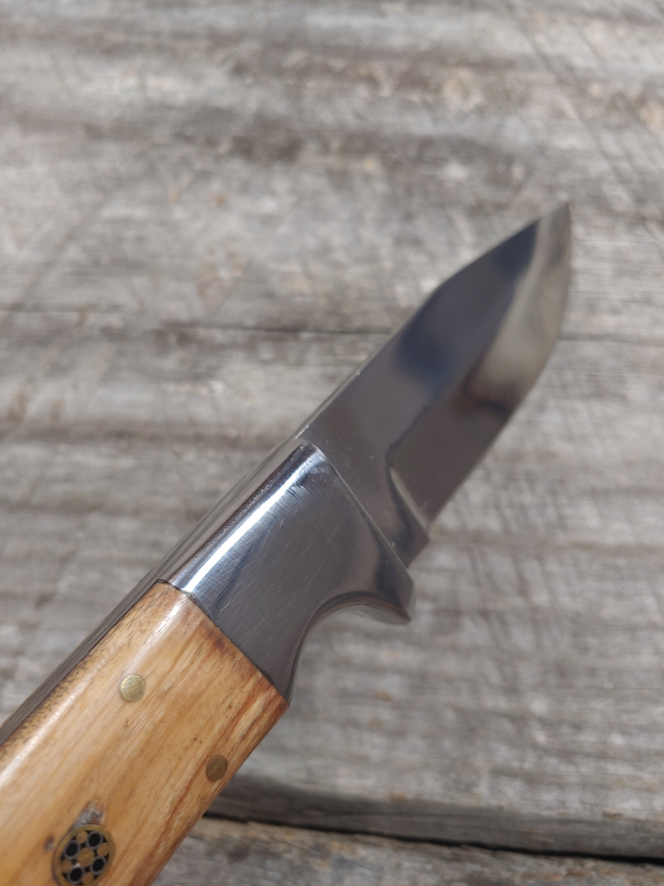 Rocky Skinner Knife; D2 steel, Olive wood handle