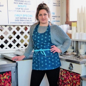 Batik Deli Apron, Phillips Screw Print Womens Apron, Laneymade