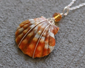 Sunrise Shell Necklace, Sunrise Shell Jewelry, Sunrise Shell Pendant, Hawaiian Sunrise Shell, Hawaii Shell Necklace, Beach Gift, Surfer Gift