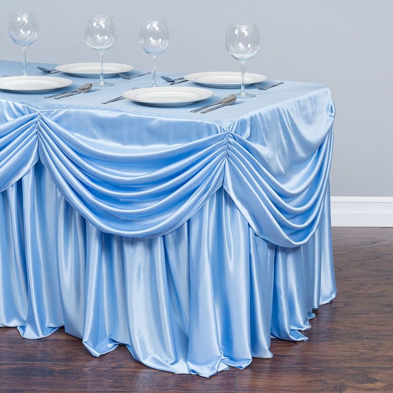 4 Ft. Drape Chiffon All-in-1 Tablecloth/pleated Skirt for Wedding Party ...