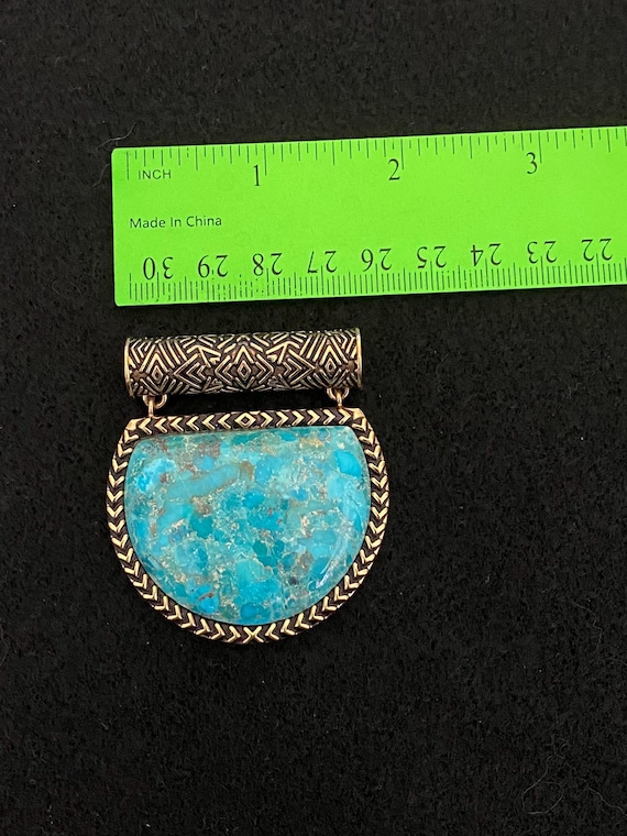 Statement Barse Turquoise Pendant - image 3