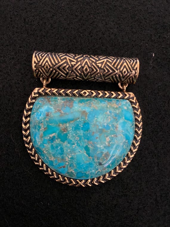 Statement Barse Turquoise Pendant - image 1
