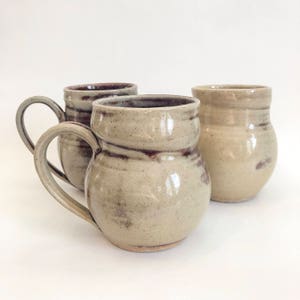 Swirled mug set // coffee mug // hand thrown ceramics // handmade pottery // wheel thrown pottery // red and gray