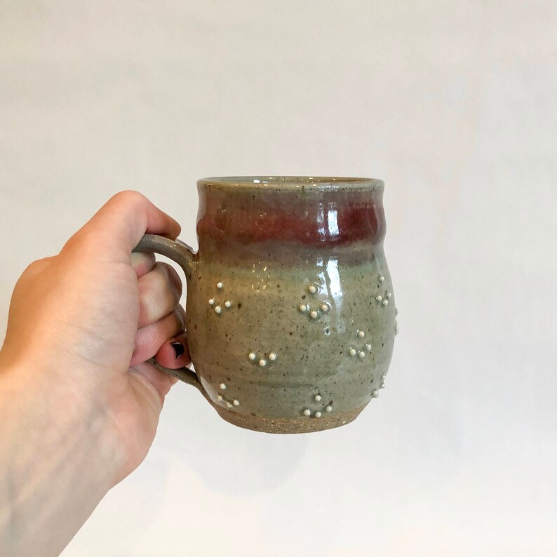 Dotted mug set turquoise and red celadon espresso mug hand thrown ceramics handmade pottery wheel thrown pottery