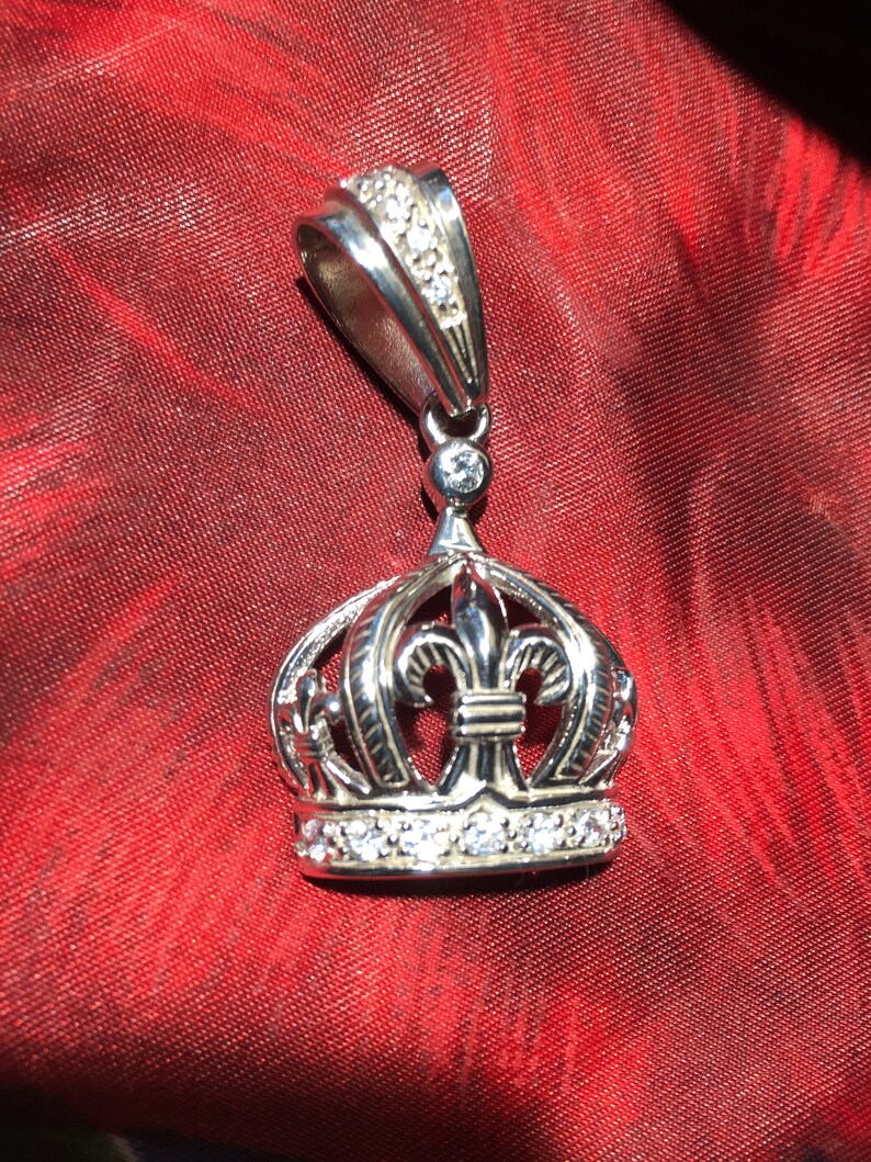 Glitzs Jewels 925 Sterling Silver Pendant for Necklace Fleur de lis Cute Gift for Women