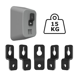 Mars Outpost Universal Slim Satellite Speaker Wall Mount Metal Brackets | Heavy Duty | M5, M6 & UNC 1/4-20 Screws | Over 15KG