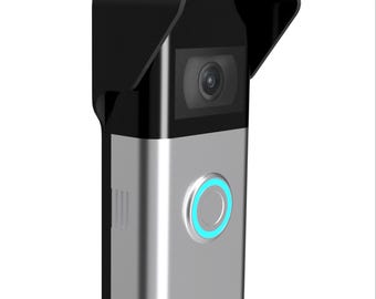 Mars Outpost Cover For Ring Doorbell 1/2/3/4 Rain Sun Cover Hood Weather Shield Glare Protector No Drill, Made in UK Lifetime Warranty Black