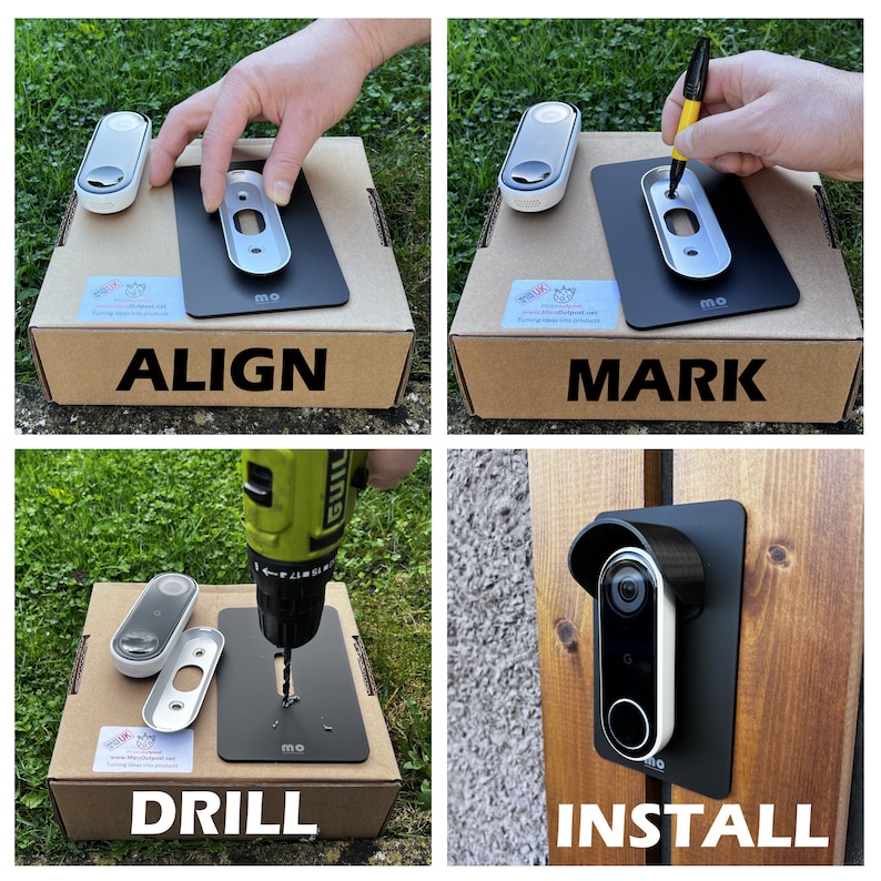 Mars Outpost Universal Wall Plate for Smart Doorbells Works With Ring