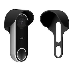 Mars Outpost Cover For Nest Doorbell - 1st Generation Wired Rain Sun Cover Hood Weather Shield Glare Protector No Drilling Needed, Black