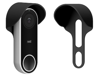 Mars Outpost Cover For Nest Doorbell - 1st Generation Wired Rain Sun Cover Hood Weather Shield Glare Protector No Drilling Needed, Black