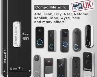 Mars Outpost Wall Plate Compatible With Battery Video Doorbell Plus/Pro And Doorbell 1/2/2.Gen/3/3 Plus/4 (Grey Metal