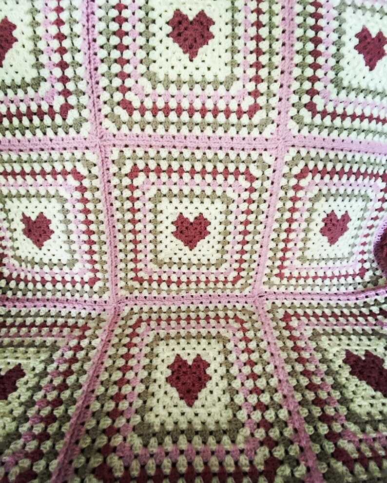 Handmade Crochet baby blanket/lap blanket/ granny square blanket/ pram blanket image 3