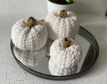 Handmade crochet velvet touch pumpkins