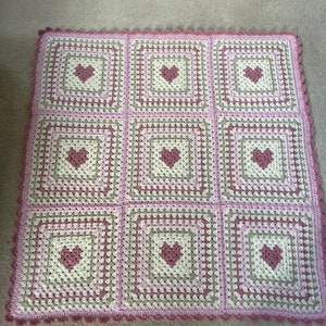 Handmade Crochet baby blanket/lap blanket/ granny square blanket/ pram blanket image 5
