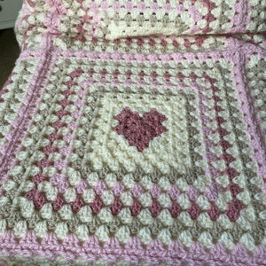 Handmade Crochet baby blanket/lap blanket/ granny square blanket/ pram blanket image 4