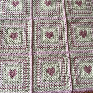 Handmade Crochet baby blanket/lap blanket/ granny square blanket/ pram blanket image 2