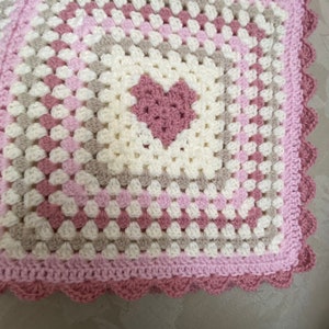 Handmade Crochet baby blanket/lap blanket/ granny square blanket/ pram blanket image 6