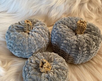 Velvet touch crochet pumpkins