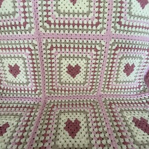 Handmade Crochet baby blanket/lap blanket/ granny square blanket/ pram blanket image 7