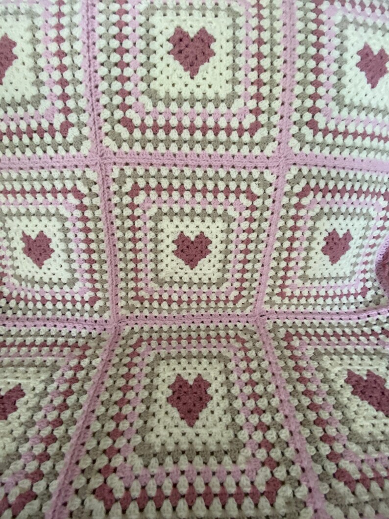 Handmade Crochet baby blanket/lap blanket/ granny square blanket/ pram blanket image 7