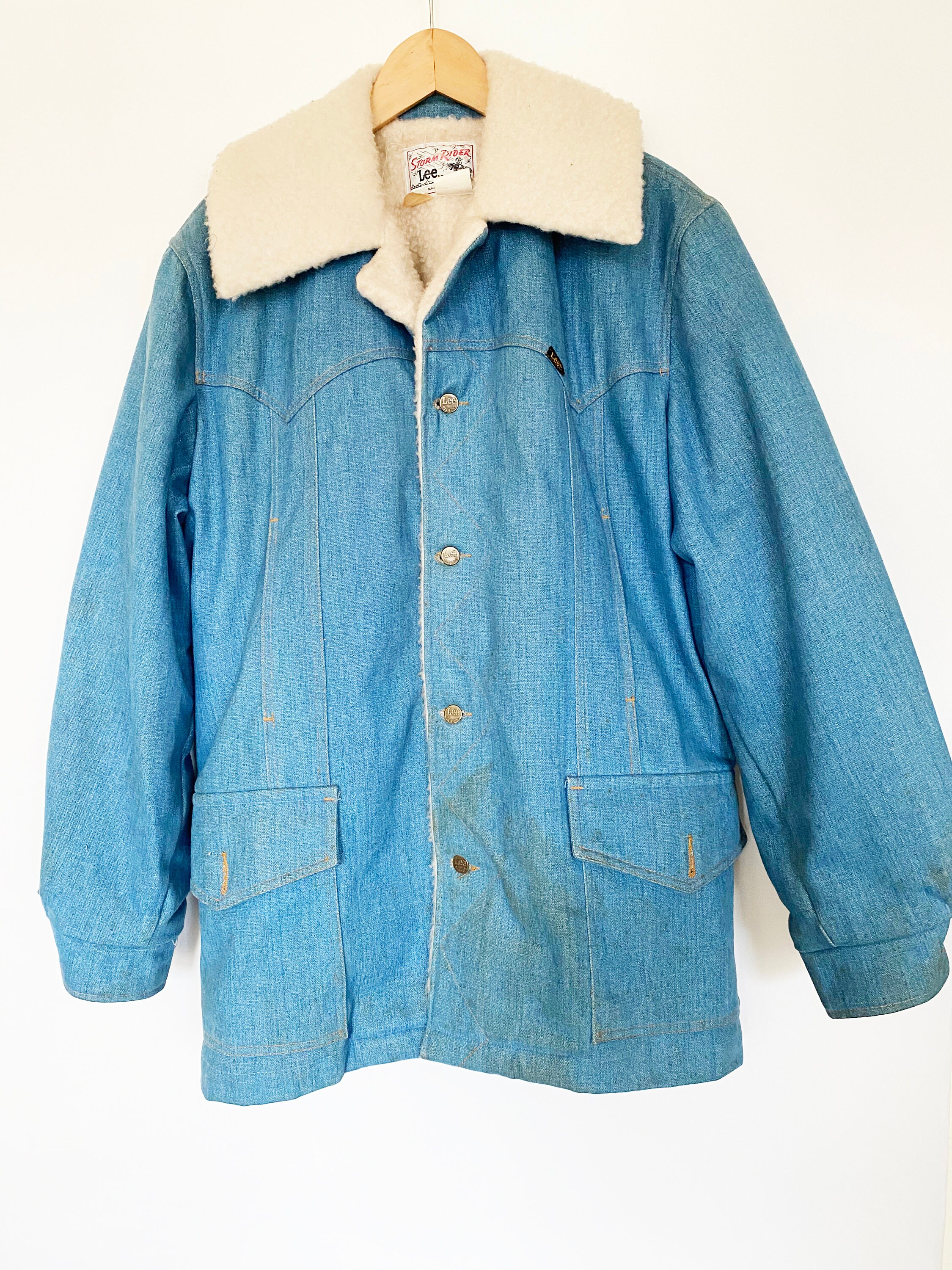 Vintage 70s Lee Storm Rider Blanket Lined Denim Jacket USA