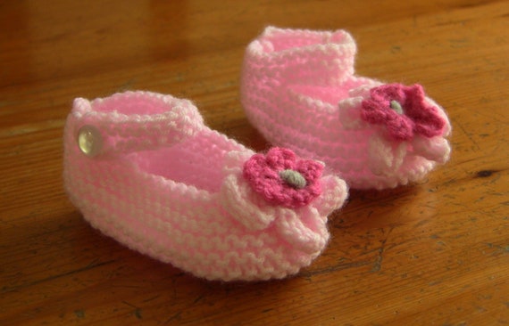 hand knitted baby shoes